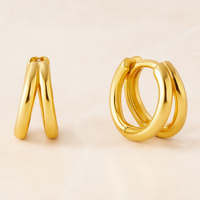 Aros Mini Dobles Oro