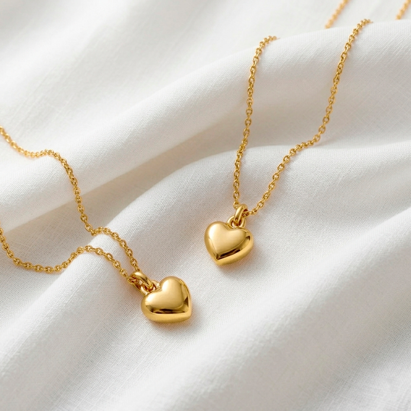 Collar 3D Mini Heart Oro