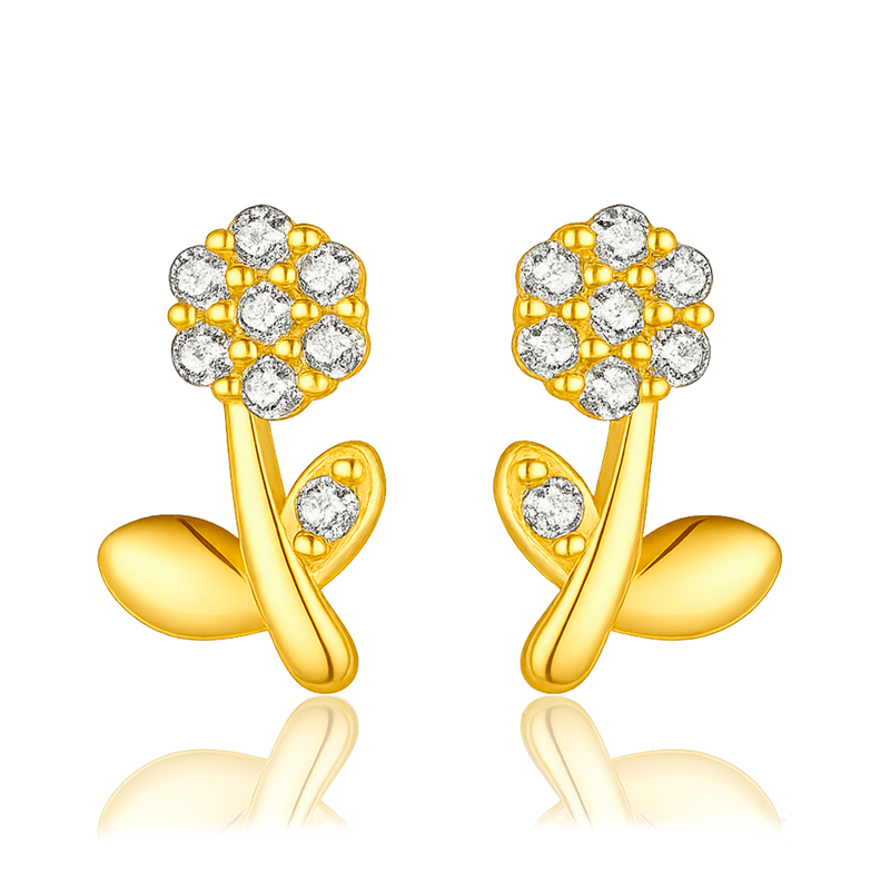 Pendientes Shiny Daisy Oro