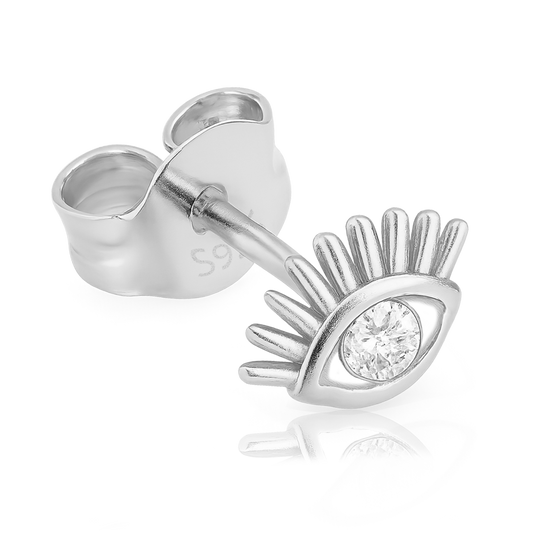 Silver Eyelashes Earring