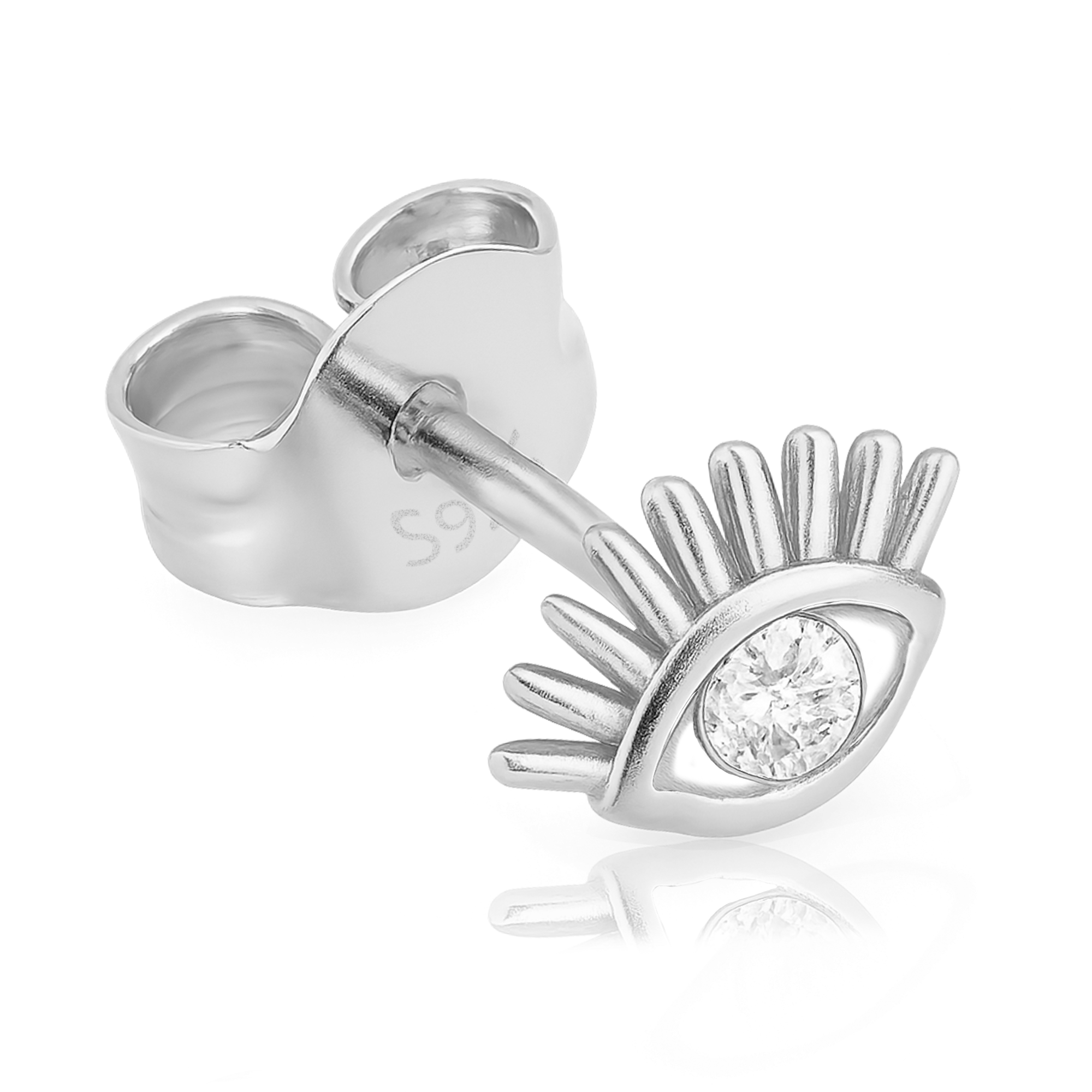 Silver Eyelashes Earring
