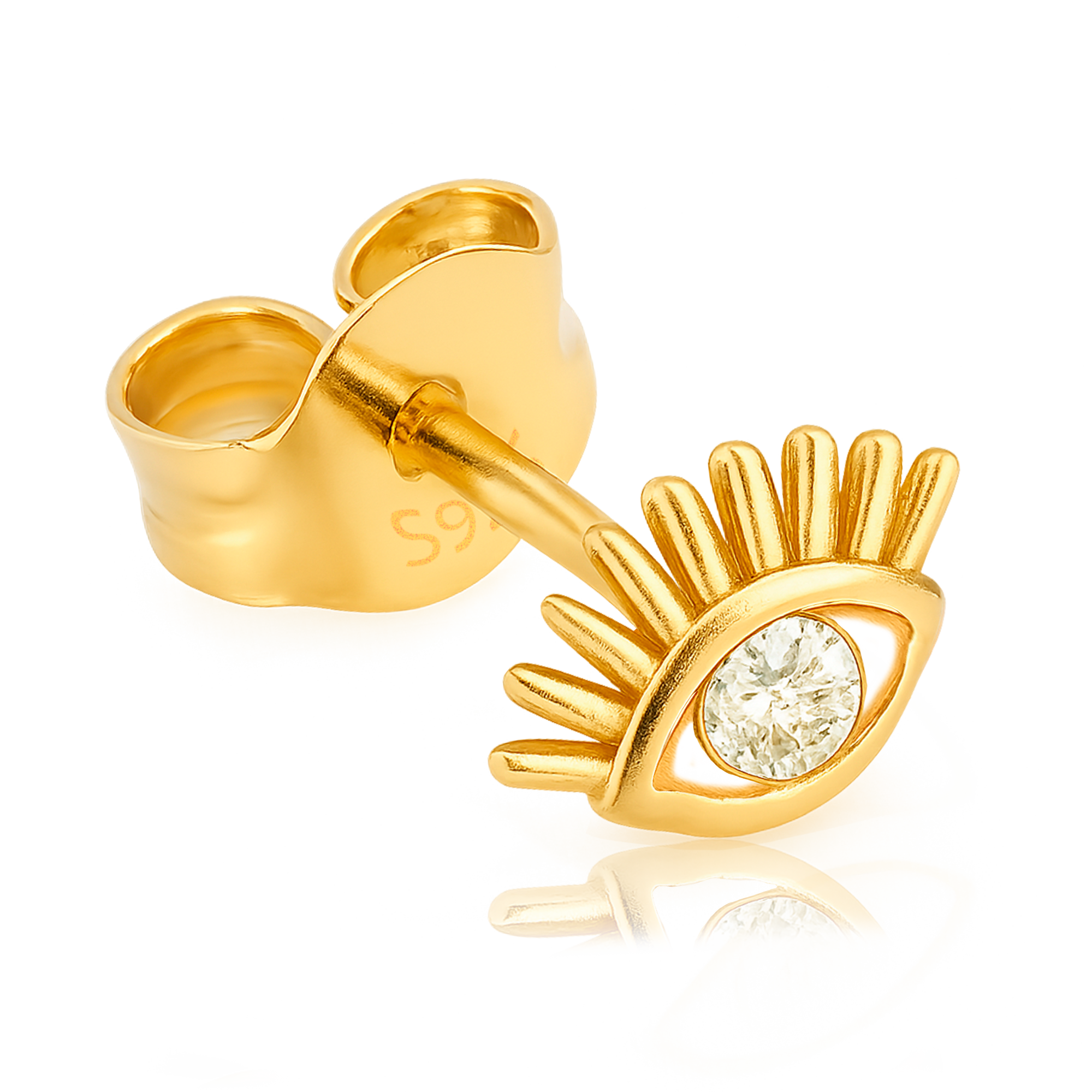 Gold Eyelashes Earring