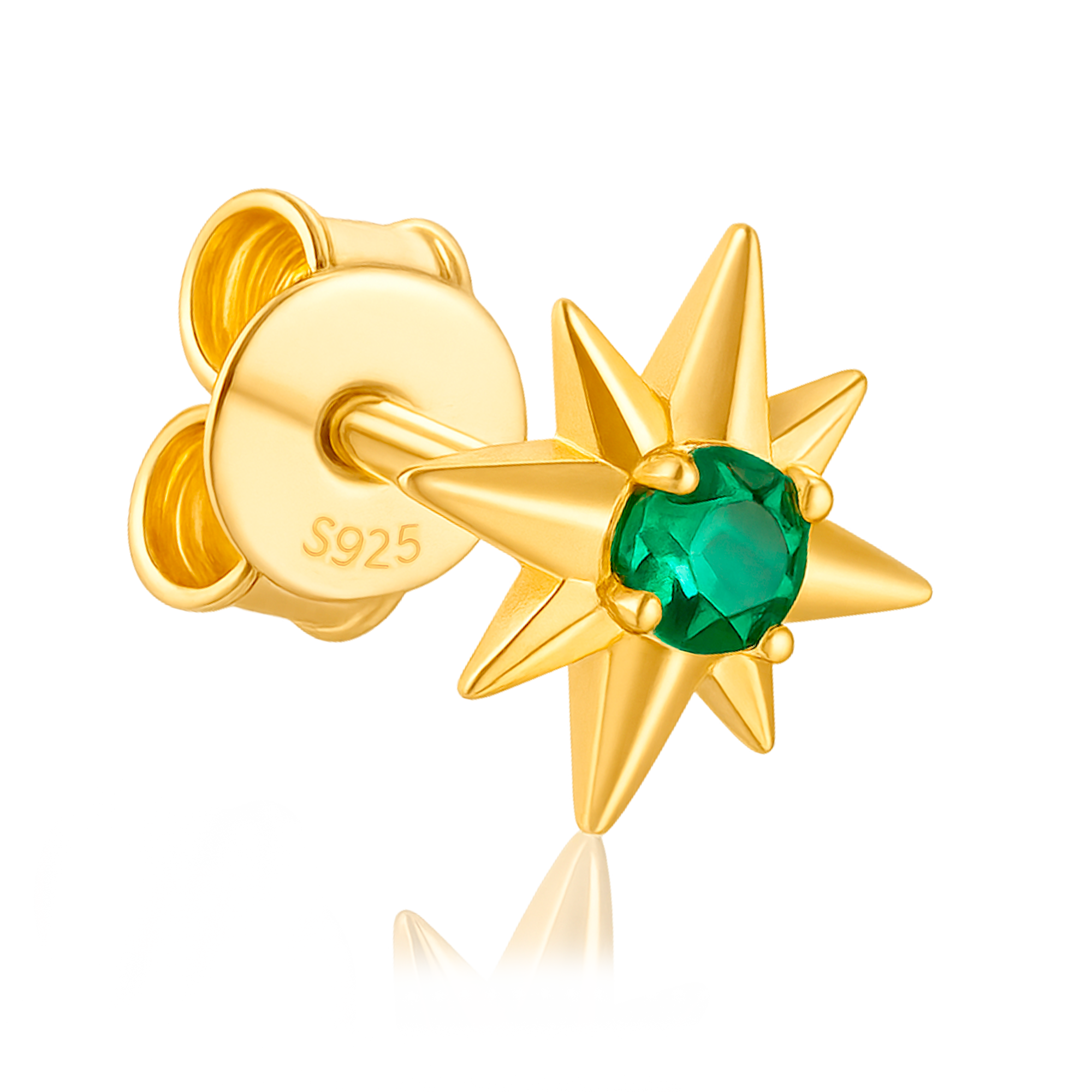 Pendiente Stella Verde Oro