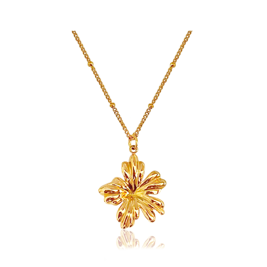 Collar Flor de Hibisco Oro