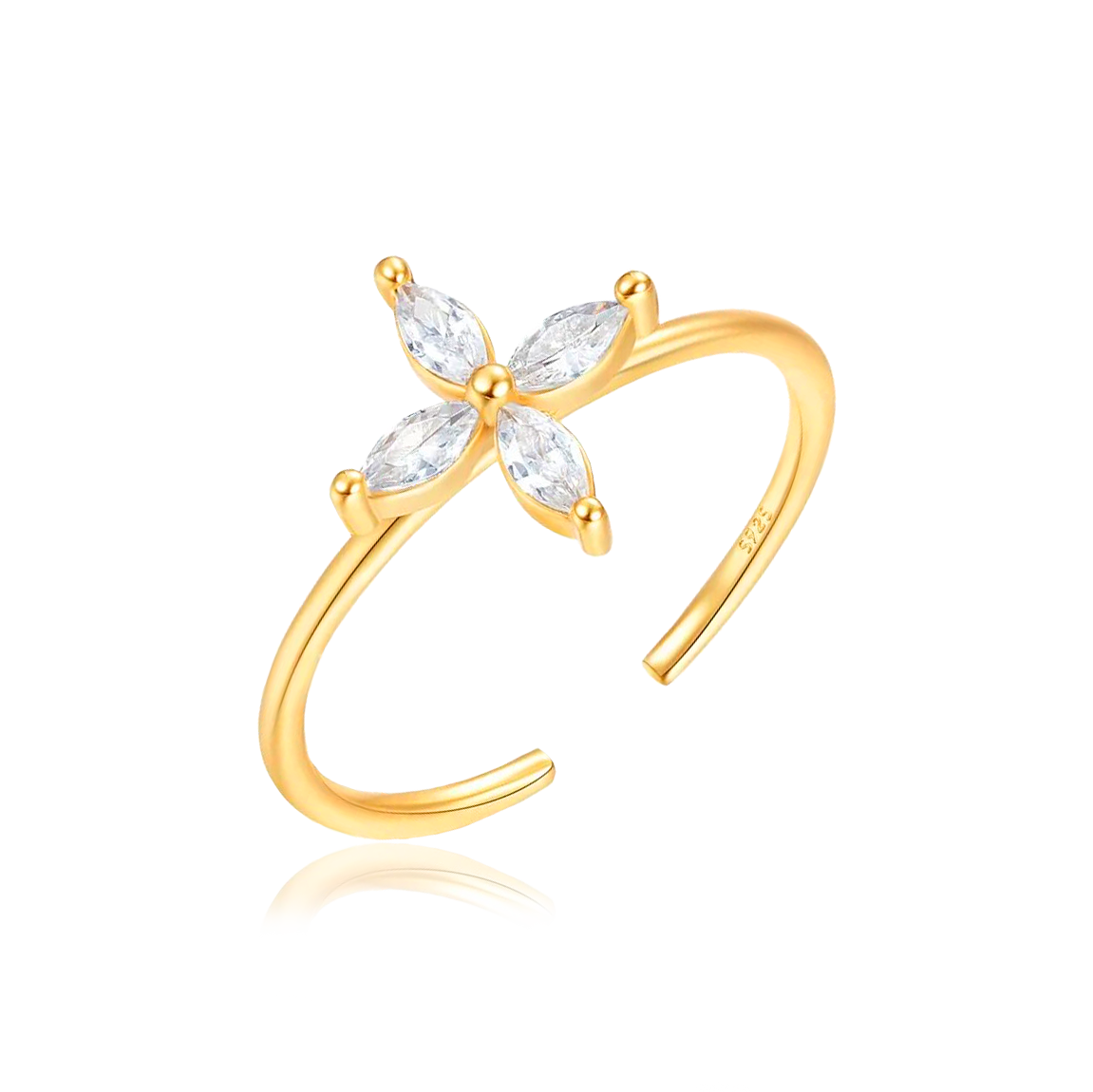 Anillo White Flor Oro