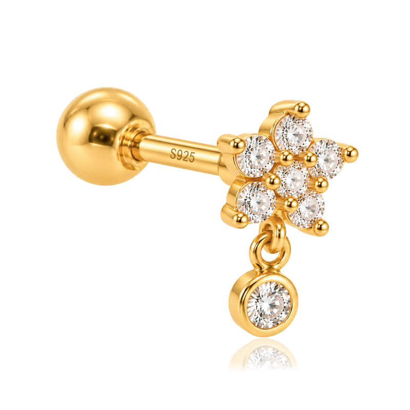 Mini White Flower Earring