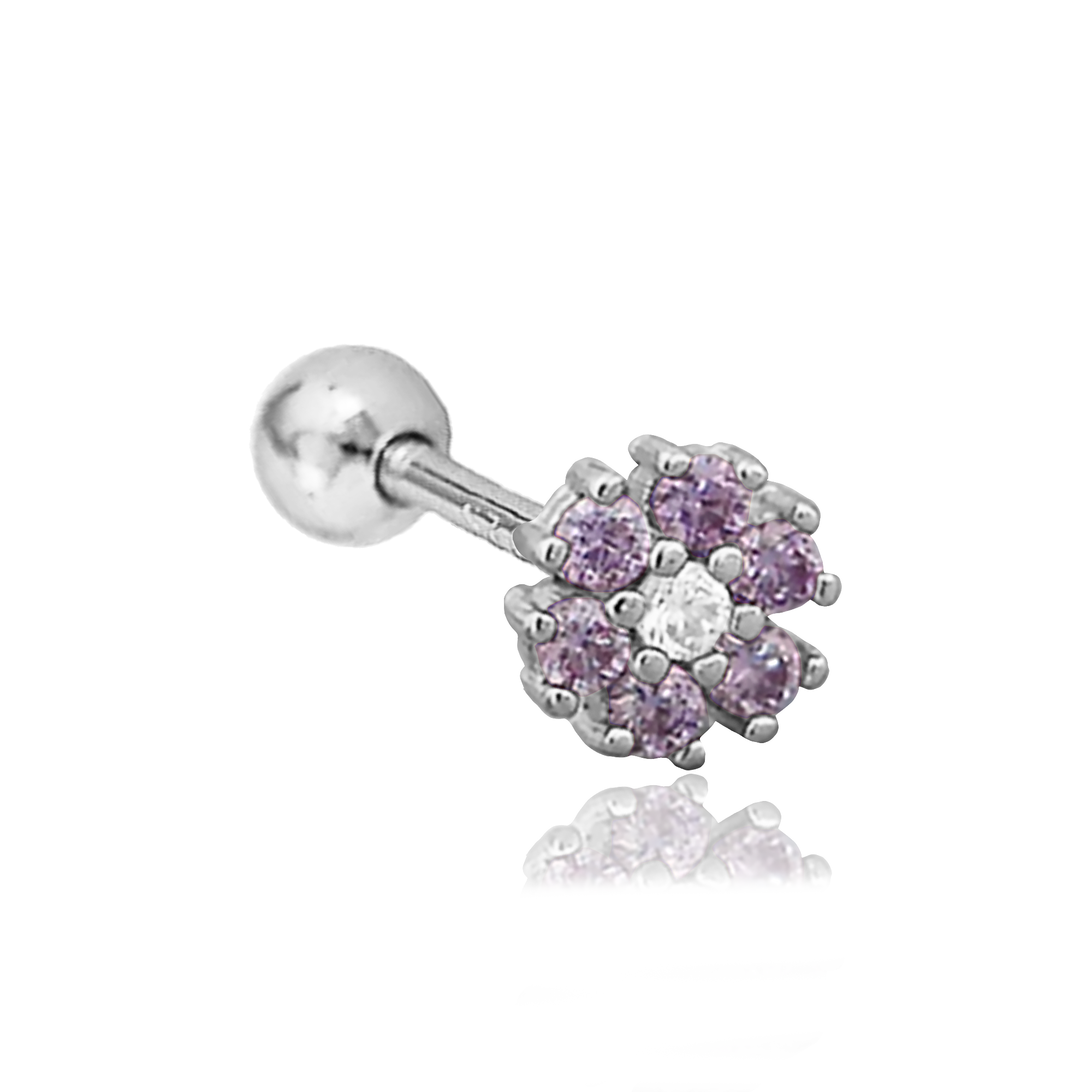 Pink Clover Earring