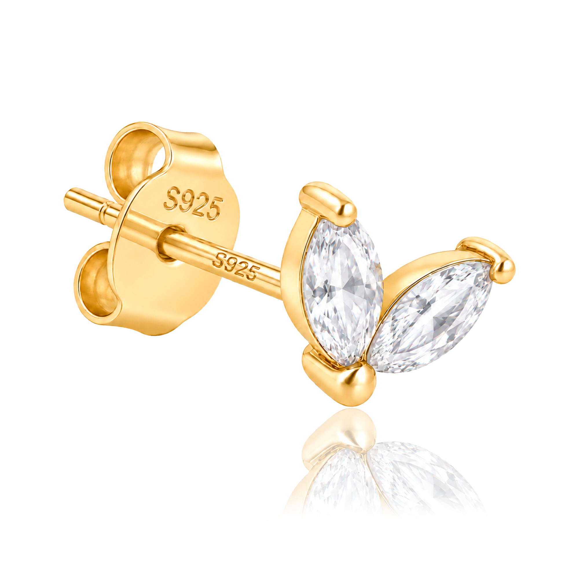 Pendiente Blossom White Oro