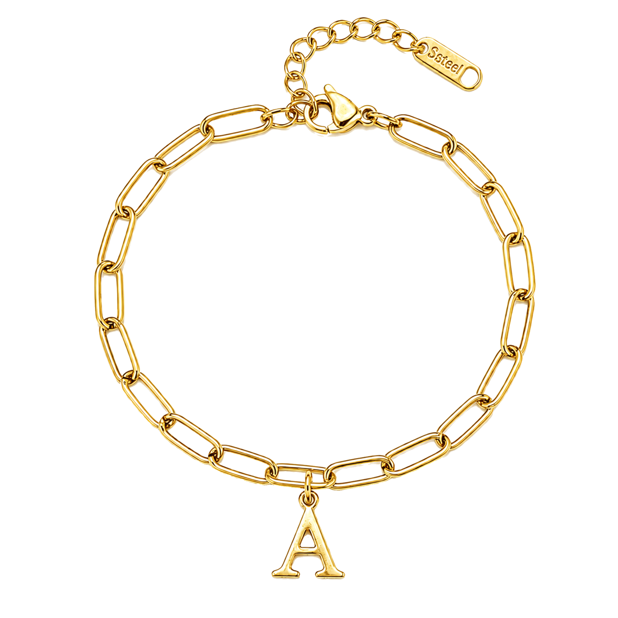 Pulsera Eslabones Letras Personalizadas Oro