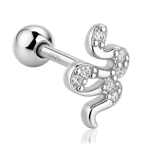 Pendiente Mini Shiny Snake Plata
