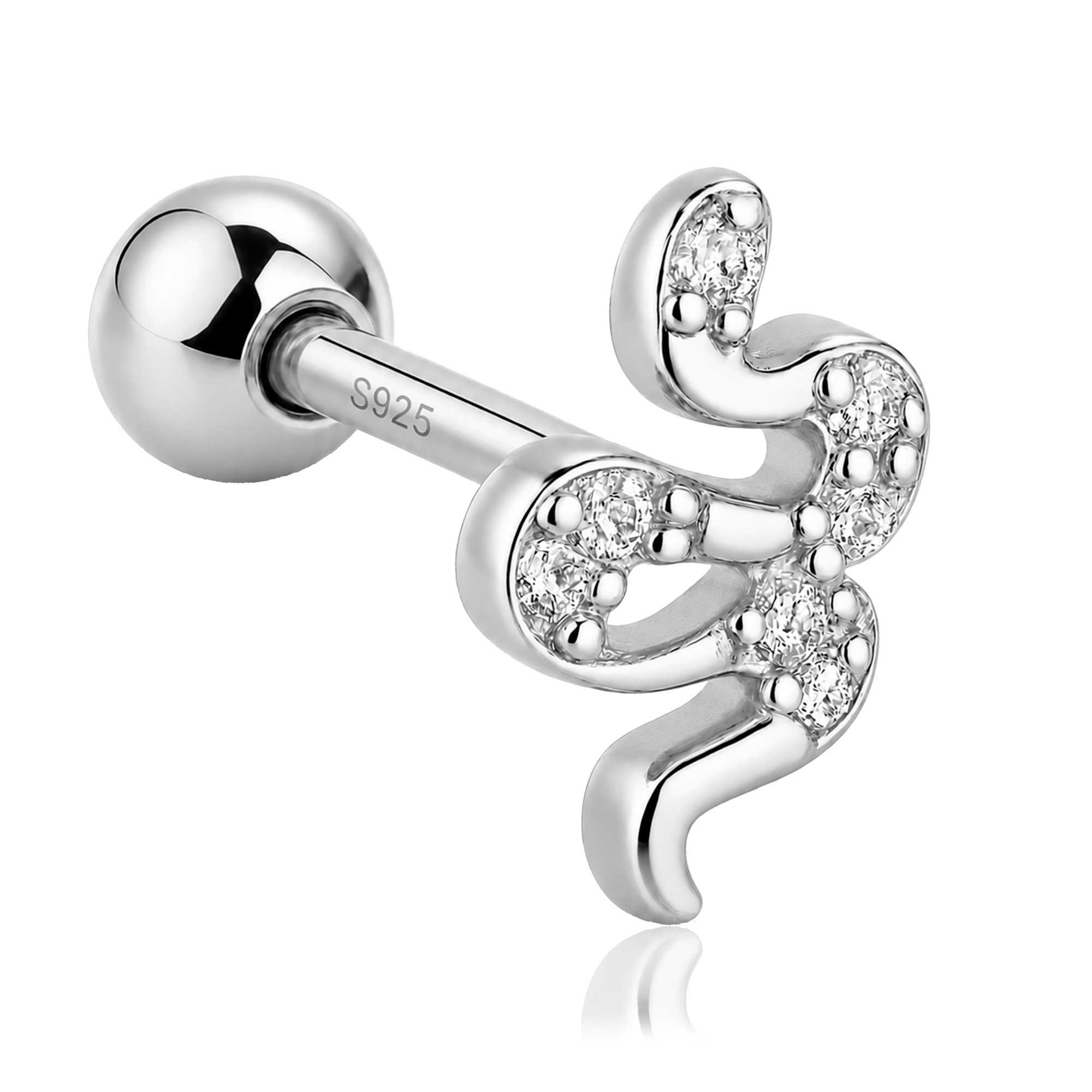Pendiente Mini Shiny Snake Plata
