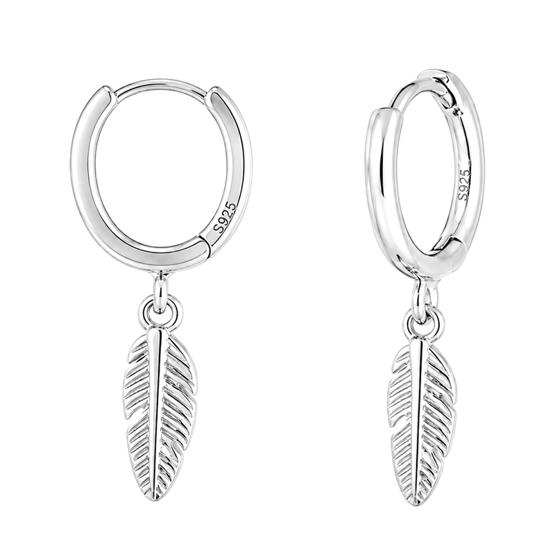 Aros Plumas Plata