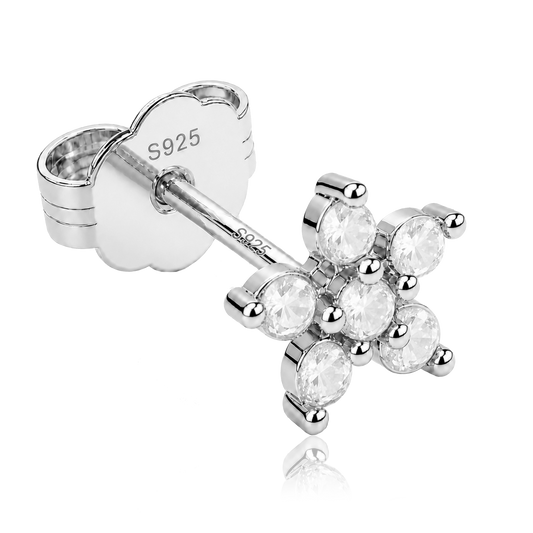Pendiente Margarita Blanca Plata