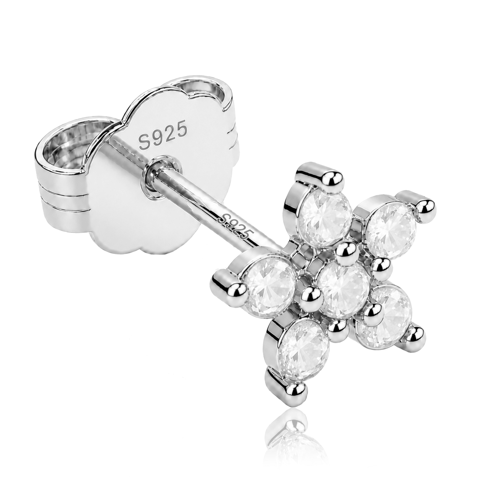 Pendiente Margarita Blanca Plata