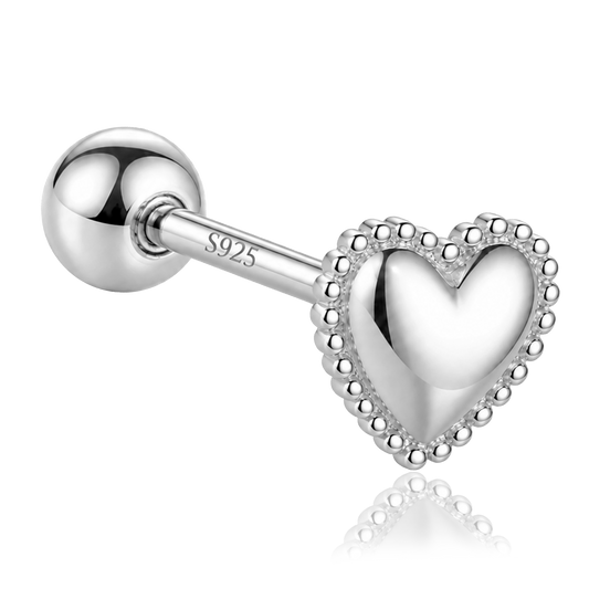 Orecchino a cuore in argento
