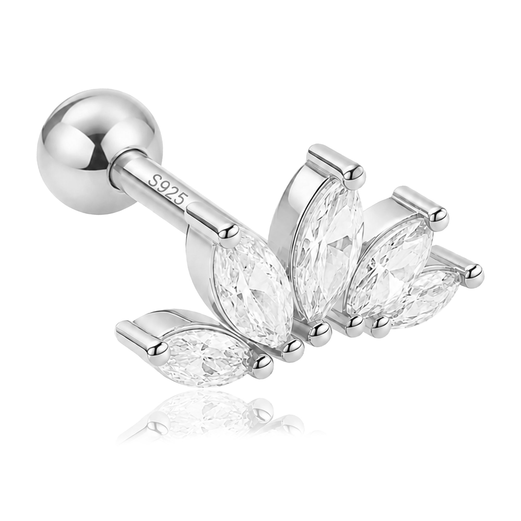 Pendiente Tabi Blanco Plata