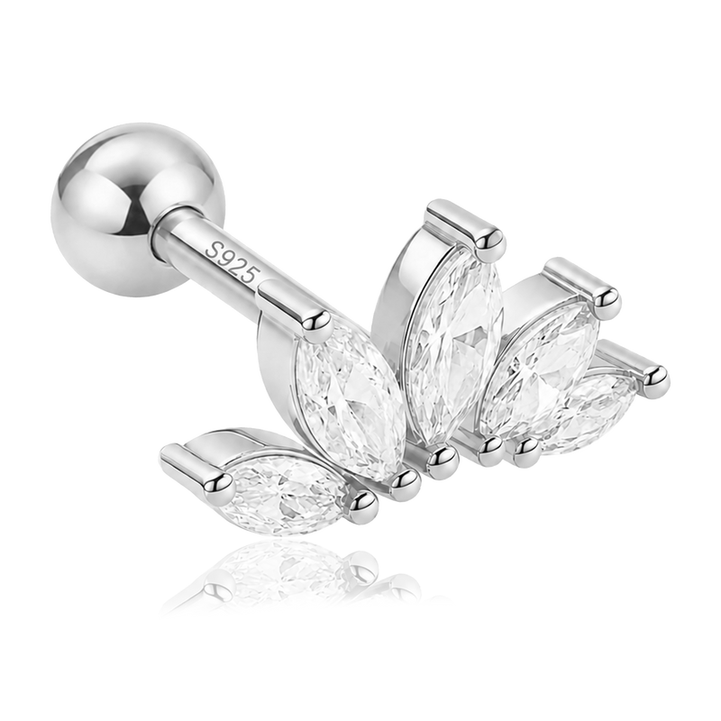 Pendiente Tabi Blanco Plata