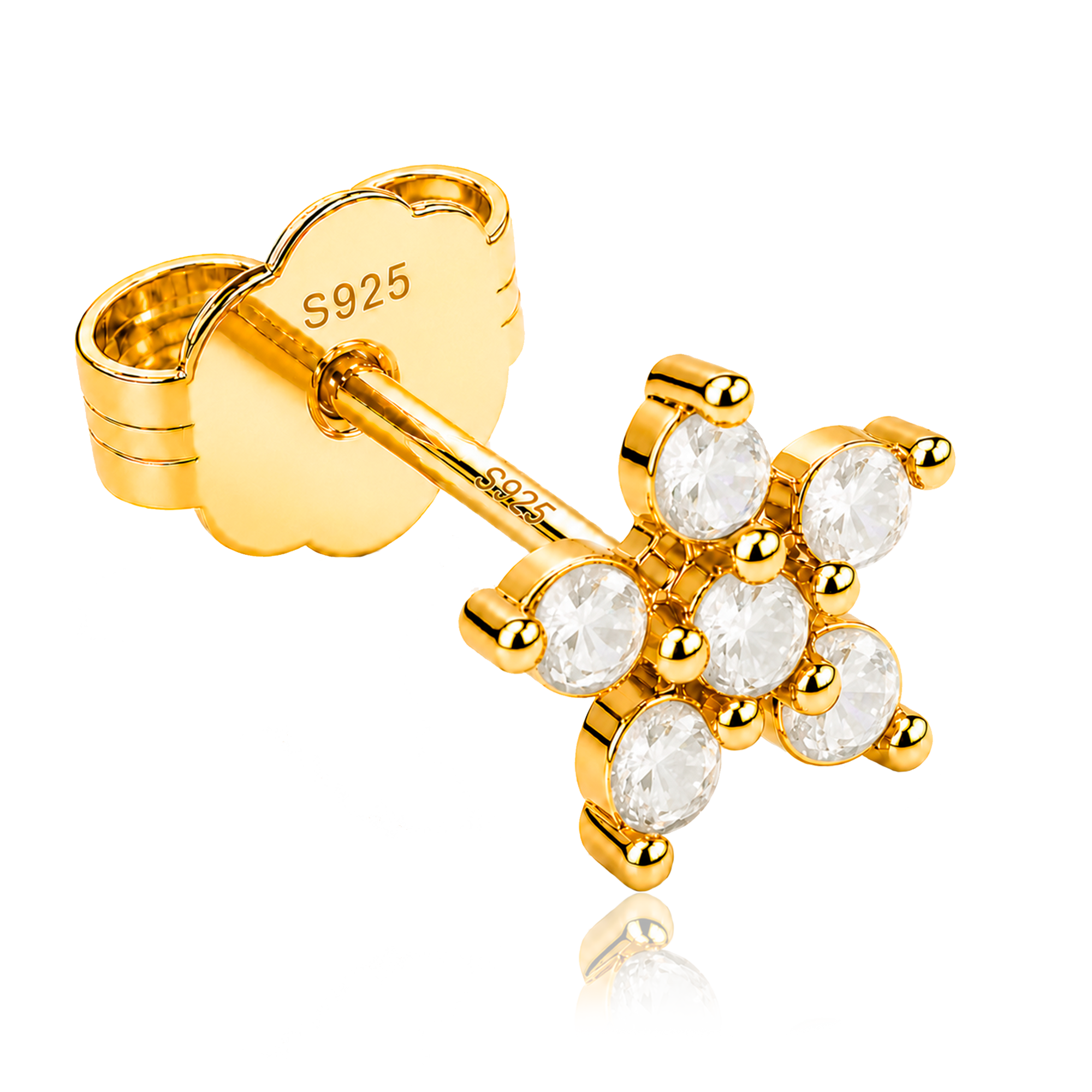 Orecchino Margherita Bianca Oro