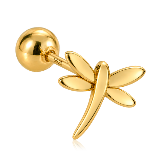 Gold Mini Moon Earring