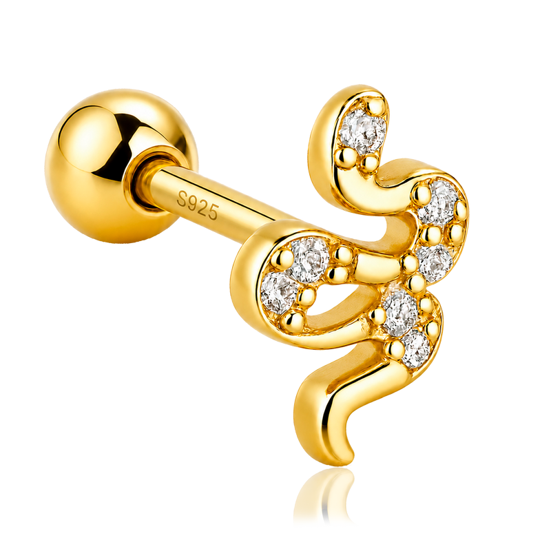Pendiente Mini Shiny Snake Oro