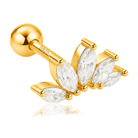 Orecchino Tabi Bianco Oro