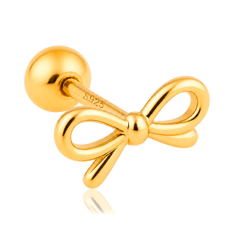 Pendiente Mini Lazo Oro