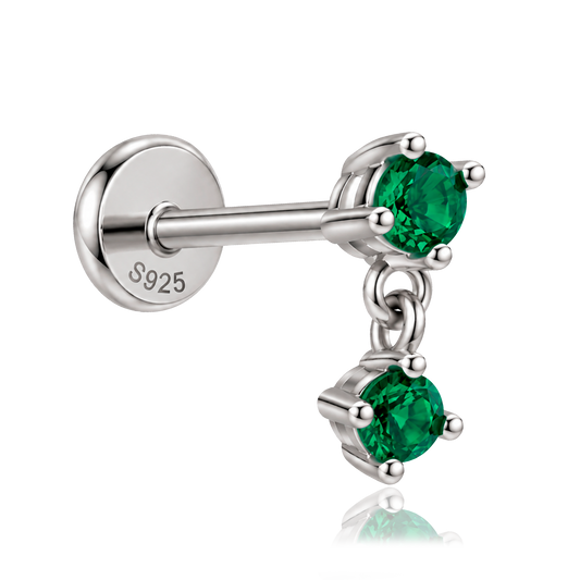 Pendiente Green Drop Plata