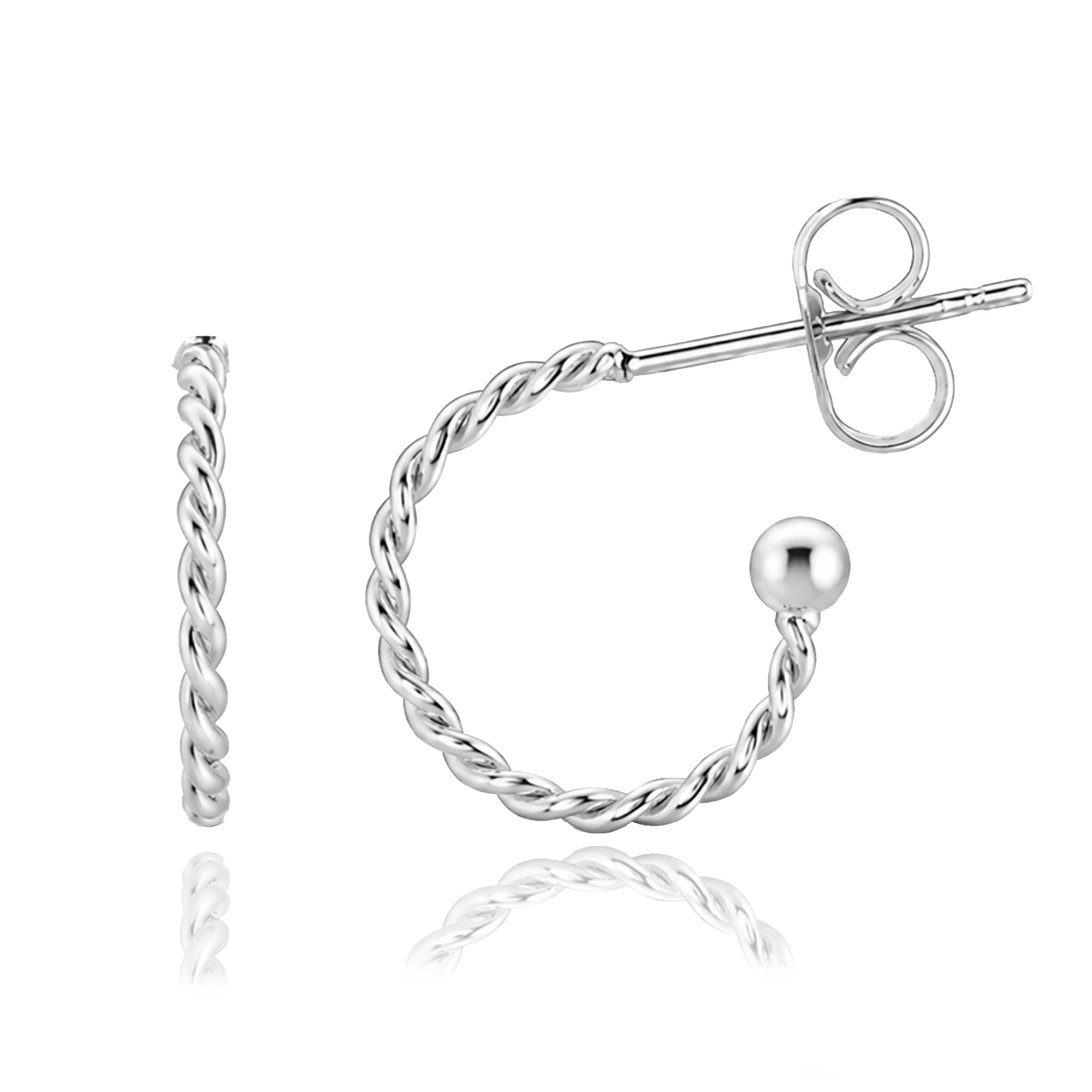 Aros Mini Curly Plata