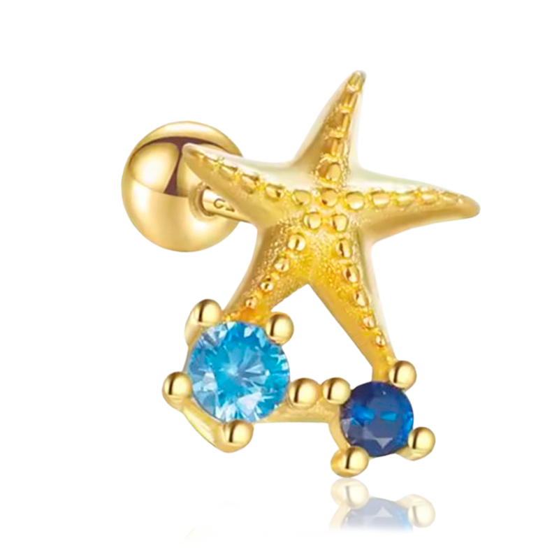Blue Clover Earring