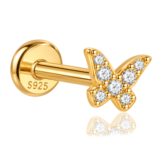 Pendiente Shiny Mini Mariposa Oro