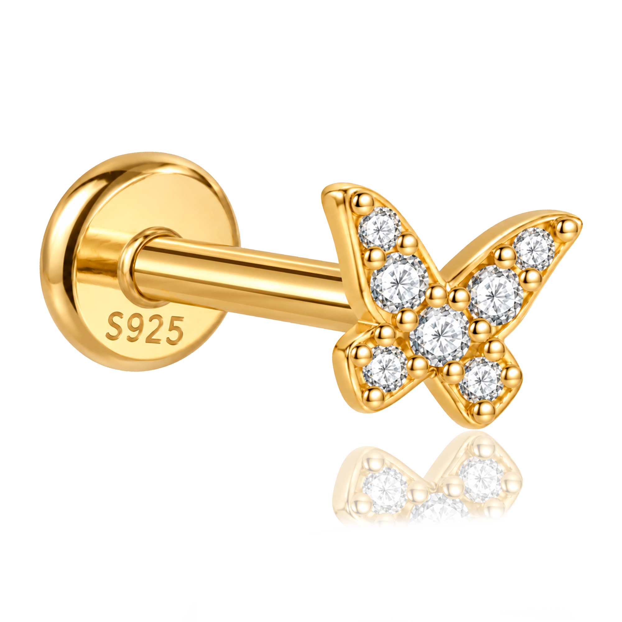 Pendiente Shiny Mini Mariposa Oro