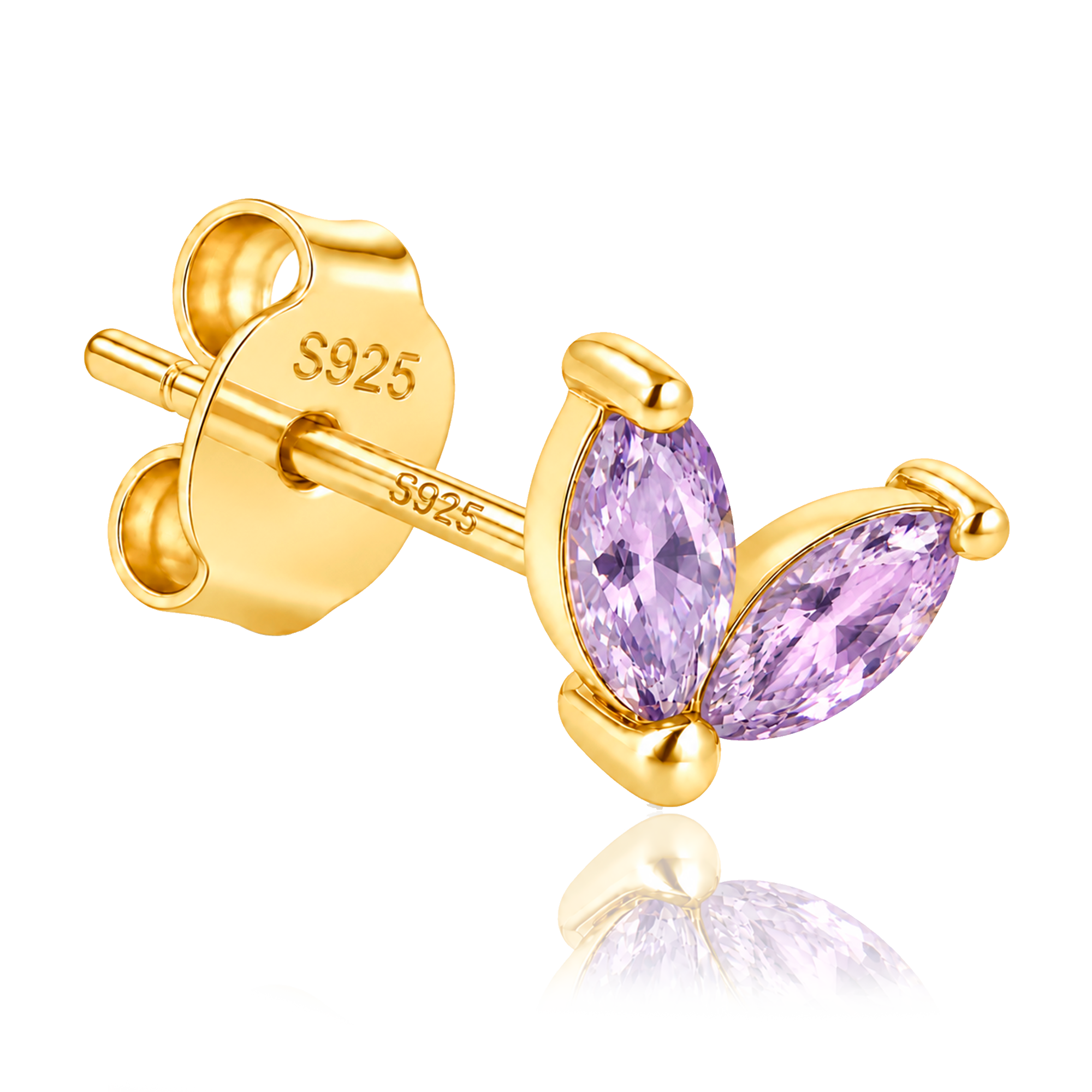 Pendiente Blossom Lila Oro