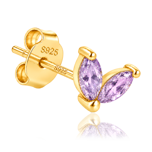 Pendiente Blossom Lila Oro