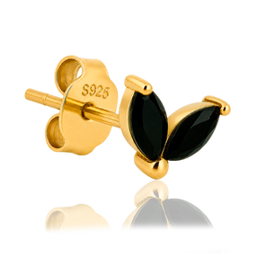 Pendiente Blossom Negro Oro