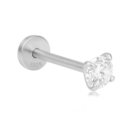 Pendiente Mini Destello Plata - 3mm