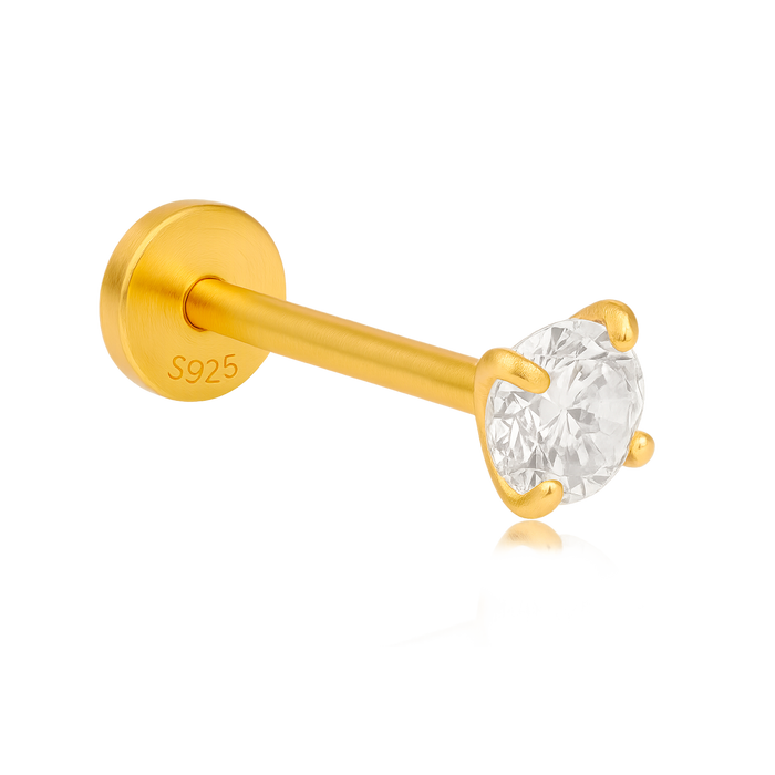 Pendiente Mini Destello Oro - 3mm