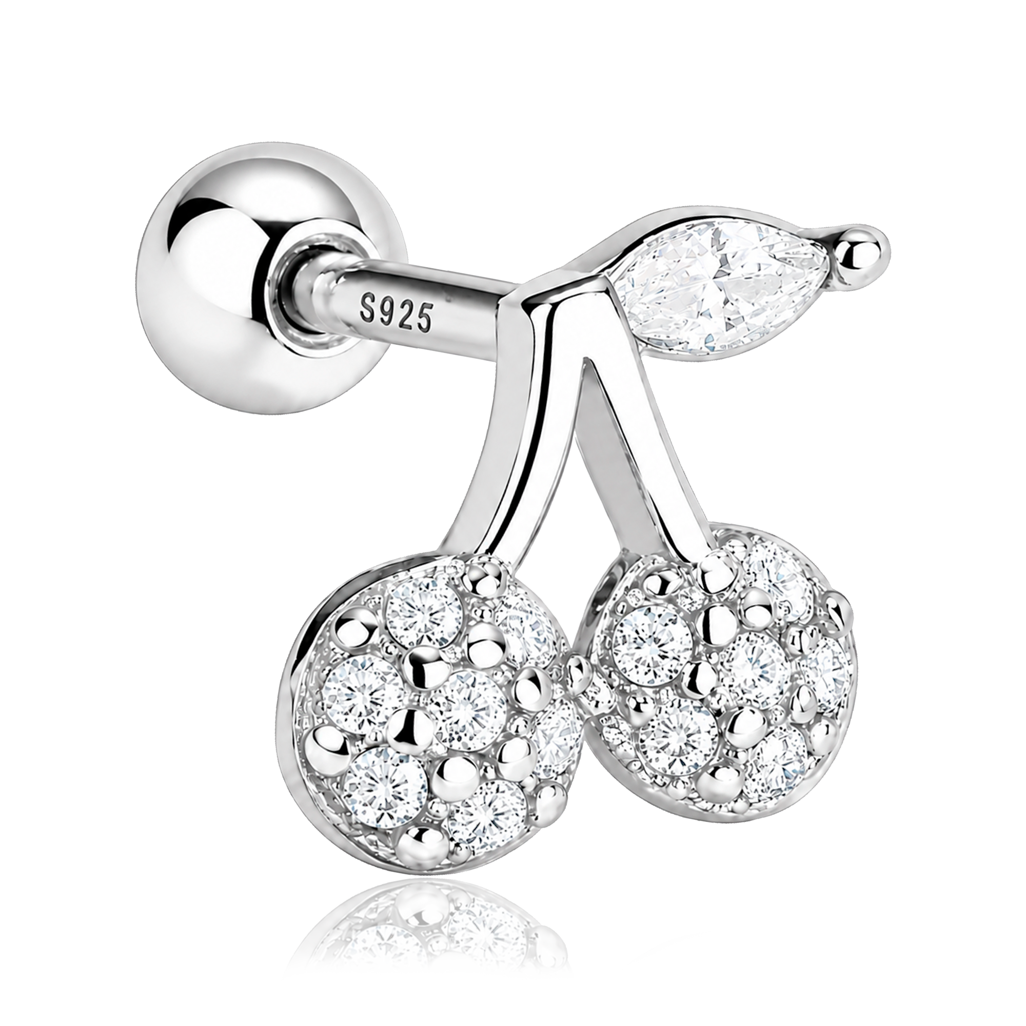 Pendiente Shiny Cherry Plata
