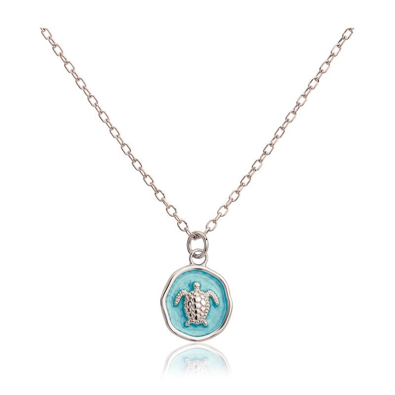 Collar Turquesa Sea Turtle Plata