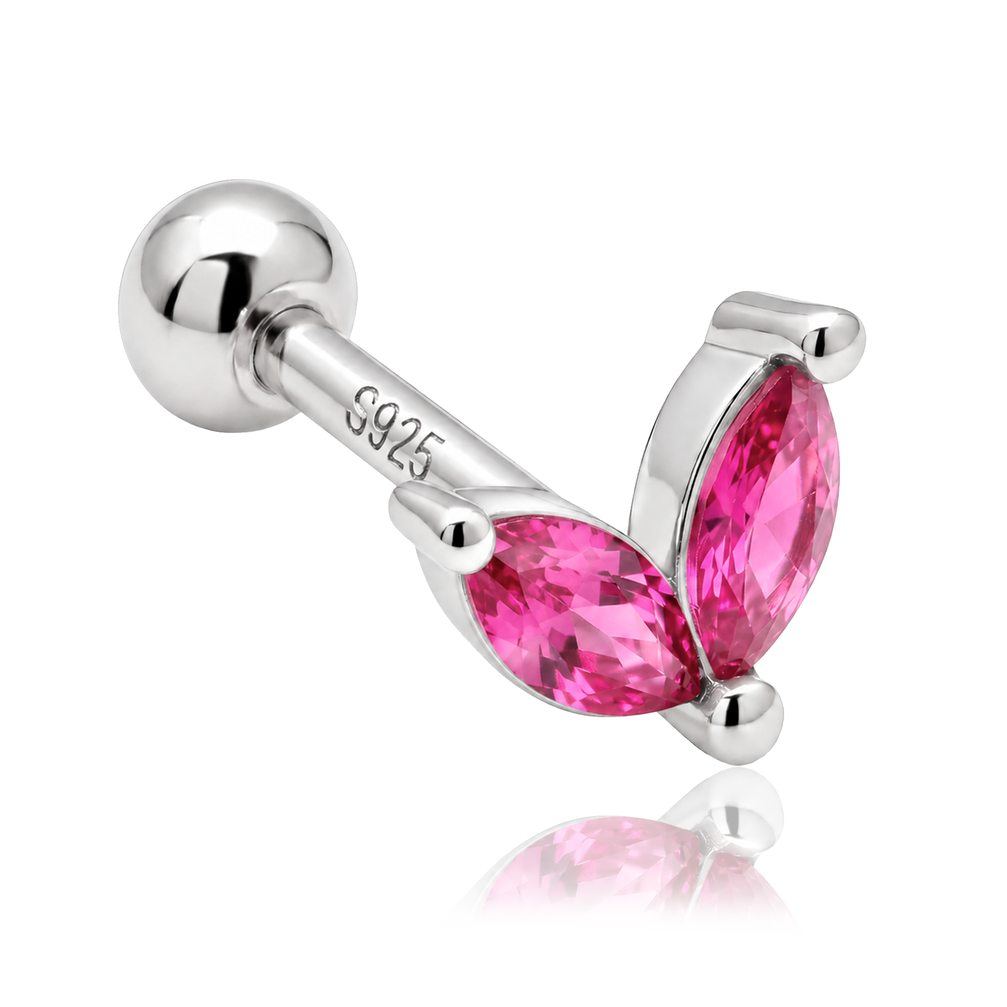 Pendiente Blossom Rosa Plata