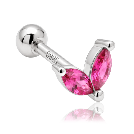 Pendiente Blossom Rosa Plata