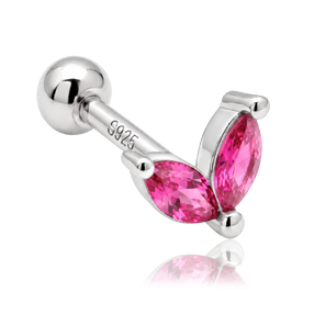 Pendiente Blossom Rosa Plata