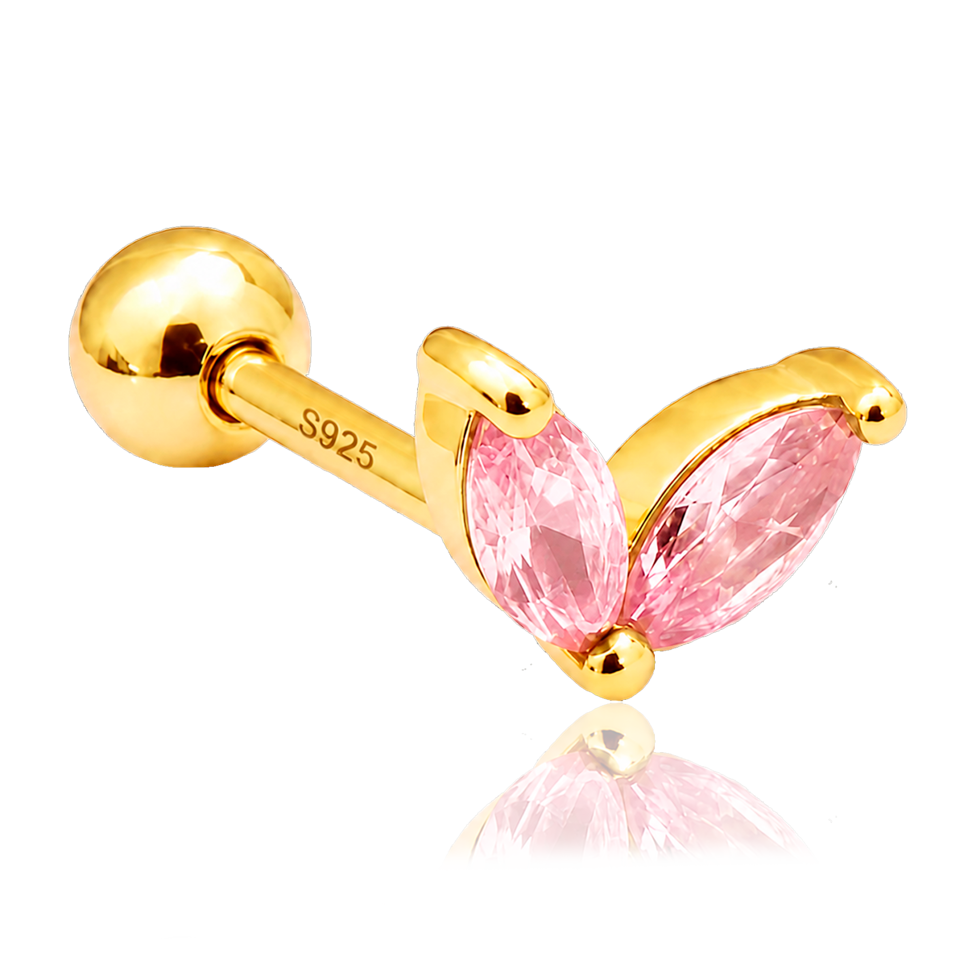 Pendiente Blossom Rosa Claro Oro