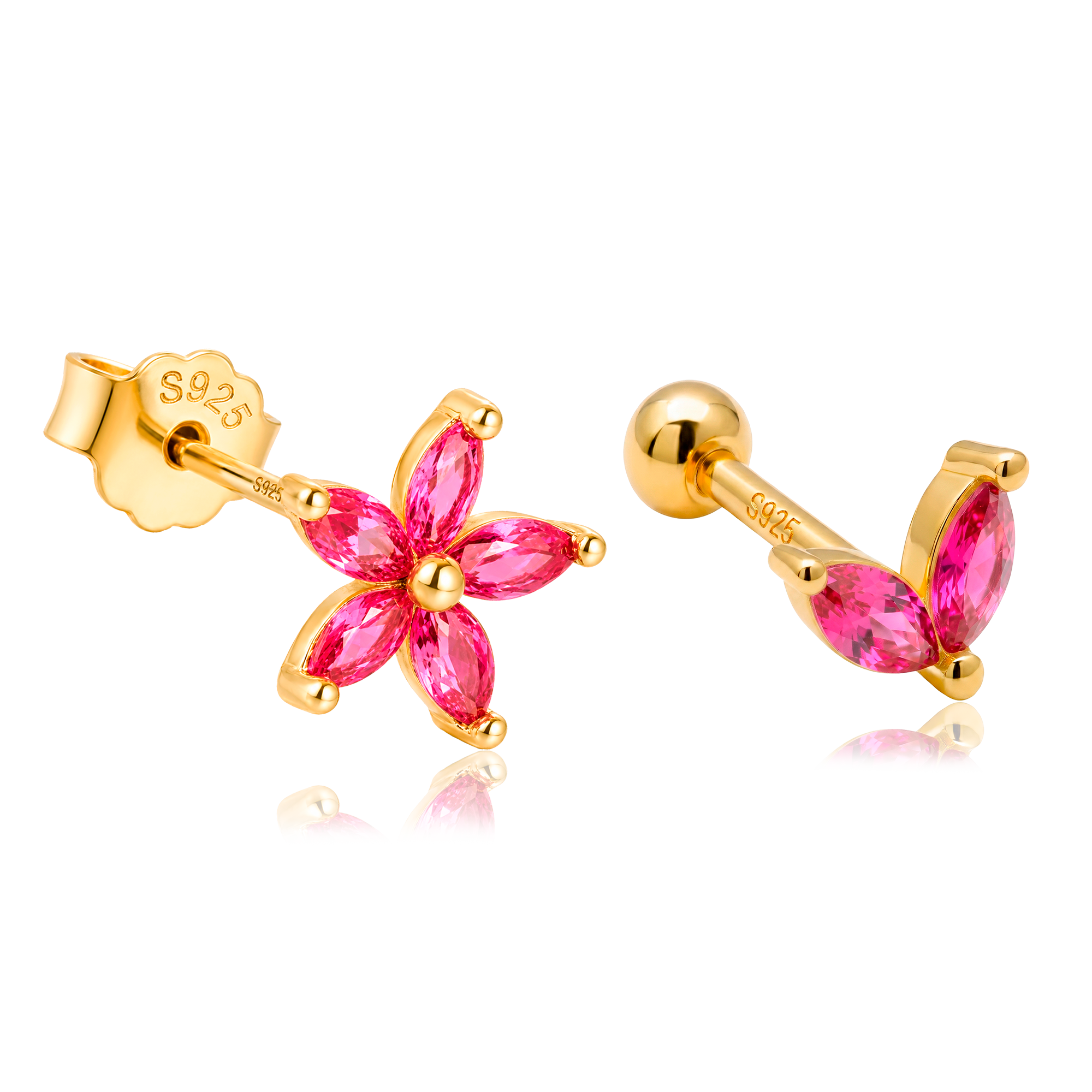 Set Fucsia Flowers Oro