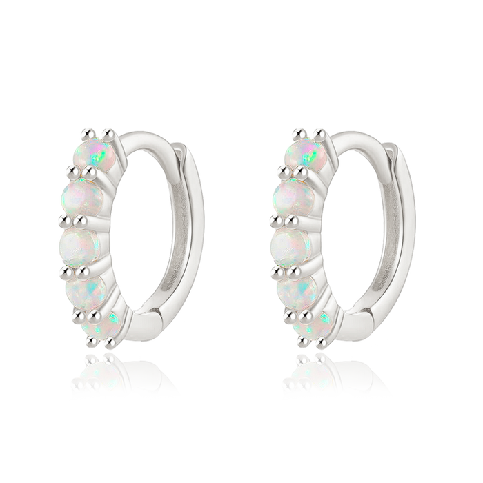 Aros Minis Ópalo Plata