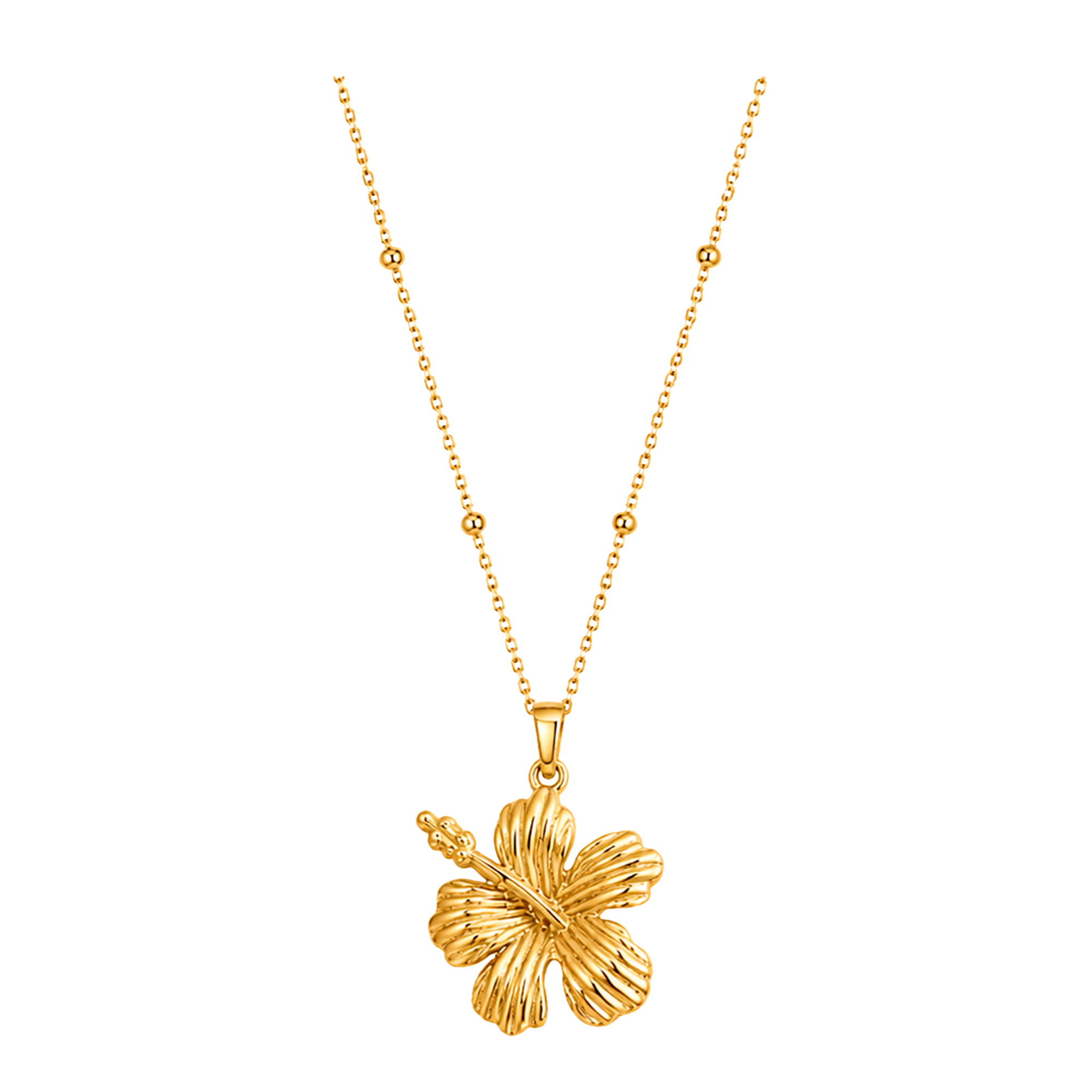 Collar Hibisco Tropical Oro
