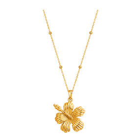 Collar Hibisco Tropical Oro