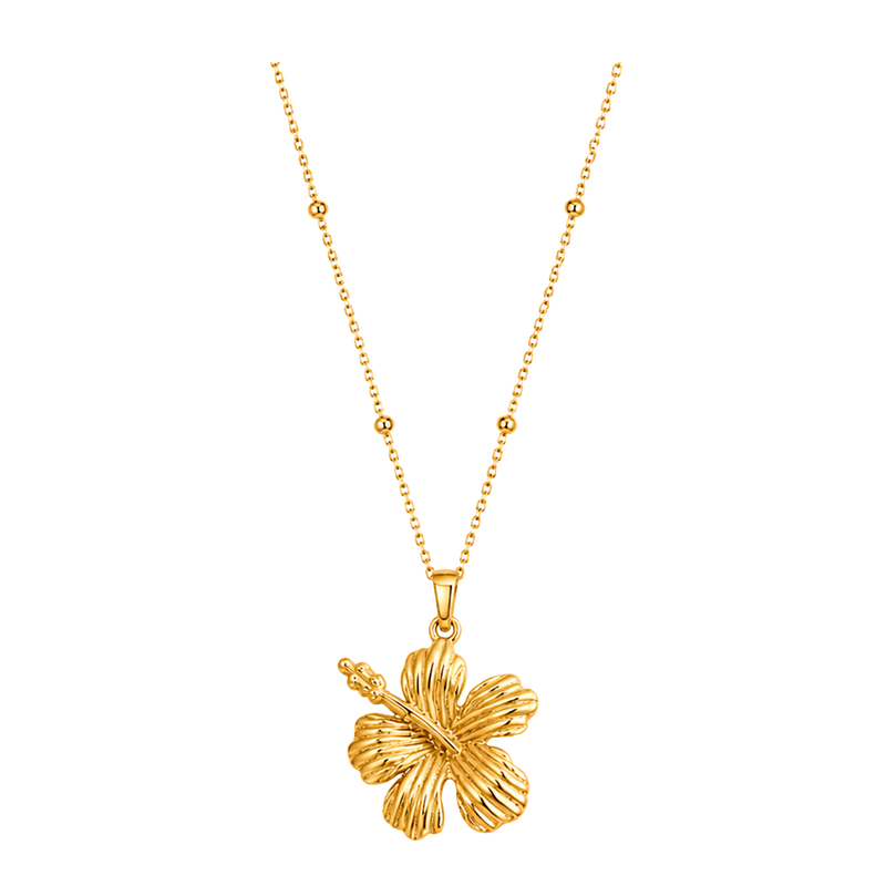 Collar Hibisco Tropical Oro