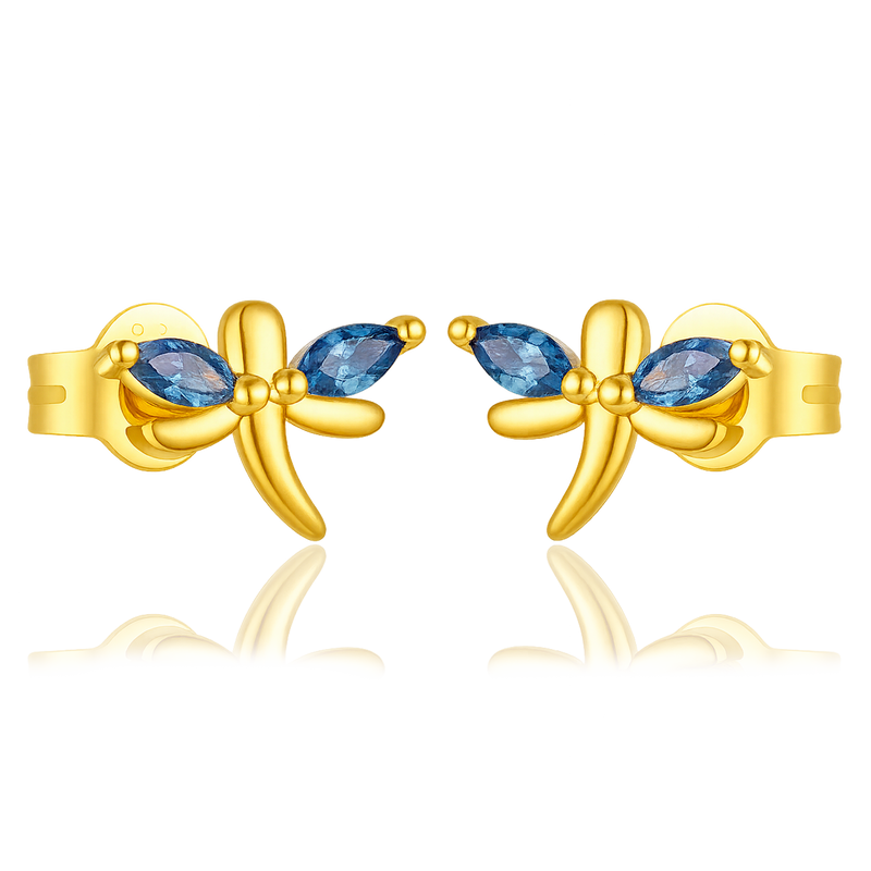 Pendientes Blue Libélula Oro