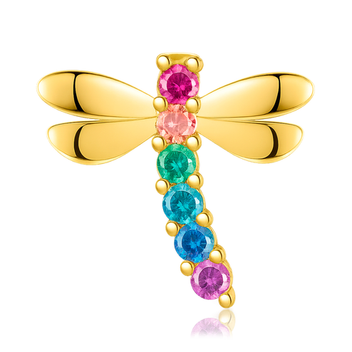 Pendiente Colorful Libélula Oro