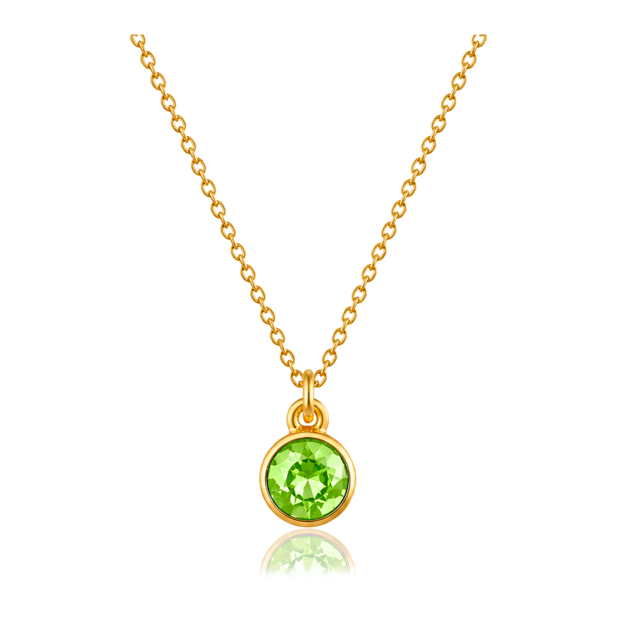 Collar Light Green Dot Oro